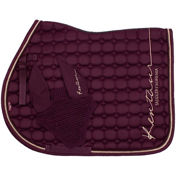 Podsedlová dečka KENTAUR  Rose Gold s náušníky, všestranná, švestková