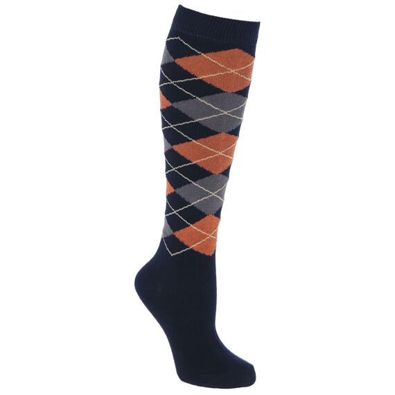 Podkolenky Check Covalliero A/W 2022, tmavě modrá/dark copper/grafit