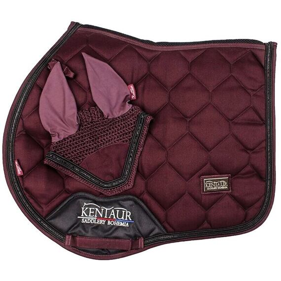 Podsedlová dečka + čabraka na uši KENTAUR JQ, vínová, vel. Full