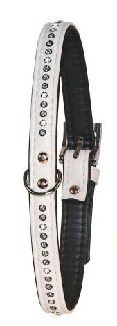 Obojek pro psy DIAMOND, 32cm*14 mm, bílý