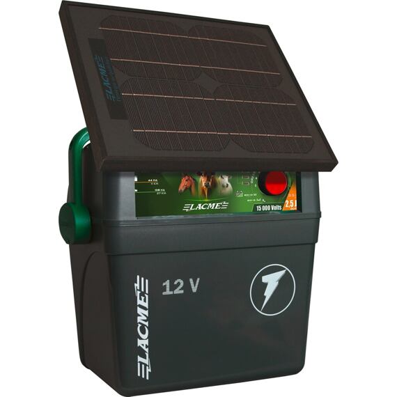 CLOVERT B25 akkumulátoros kerítés tápegység, 2,5J 12V, 14W napelemmel