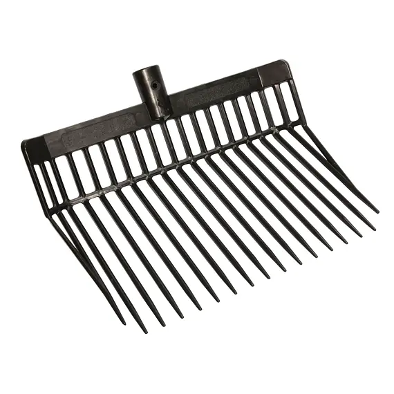 Prémium istálló trágyavilla - műanyag, egyenes, fekete, nyél nélkül