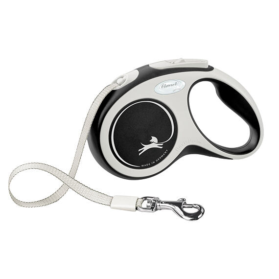 Vodítko Flexi Leash New Comfort Strap pro psy, černé - 5 m