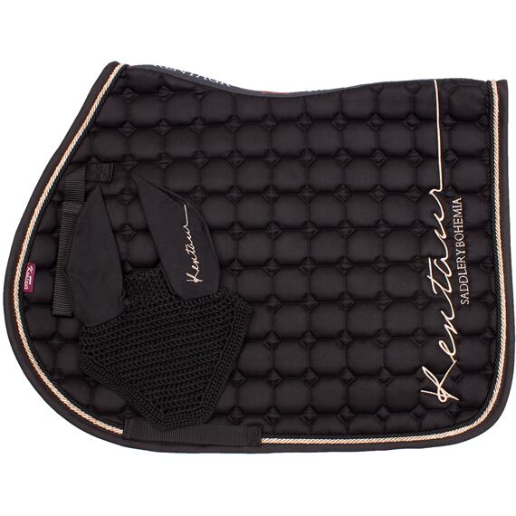 Podsedlová dečka KENTAUR  Rose Gold s náušníky, všestranná, černá