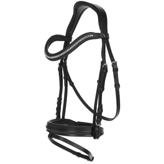 Uzdečka kožená Covalliero Clincher, černá