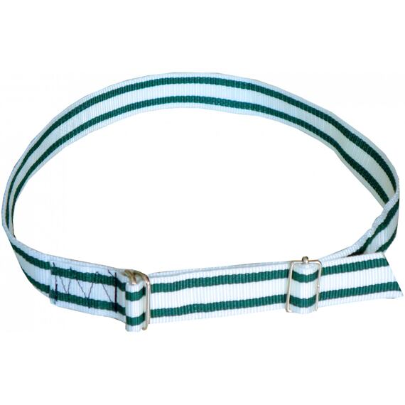 Nyakpánt fém csattal 130 cm, zöld és fehér