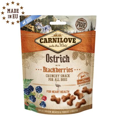 Carnilove Dog Crunchy Snack Ostrich&Blackberries pamlsky pro psy, 200 g