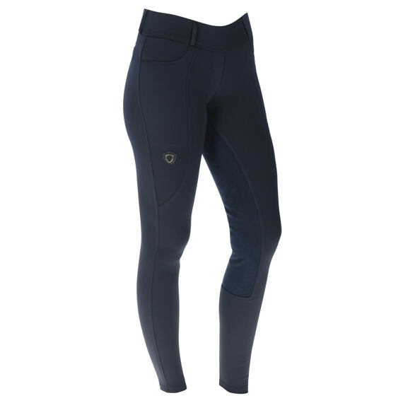 Dámské jezdecké legíny s koženým sedem Covalliero A/W 2023, tmavě modrá