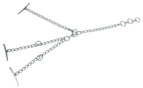 Tyrolský řetěz pro skot, dvojitý, článek 5mm, uvazovací část 45 cm, obvod krku 100cm