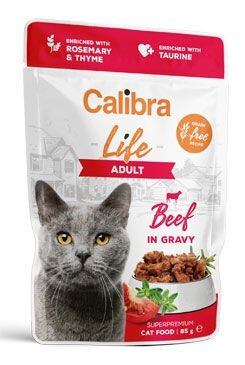 Calibra Cat Life Adult Beef in gravy kapsička pro kočky 85g