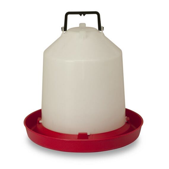 Klobouková bajonetová napáječka pro slepice s držadlem a zátkou 10 l