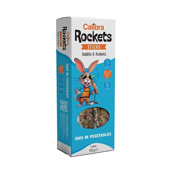 Calibra Rockets Sticks Rabbits & Rodents- Rich in Vegetables 120 g