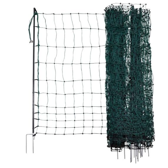 PoultryNet Prémium baromfiháló, vezetőképes, magasság 122 cm, hossza 50 m, dupla tüskés, zöld