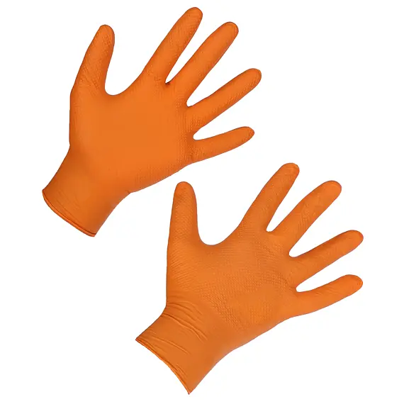 Eldobható nitril kesztyű X-Grip 240 mm, 50 db/csomag, narancssárga