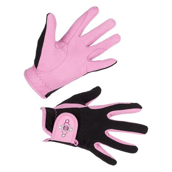 Dětské jezdecké rukavice Lilli Starlight, černá/růžová