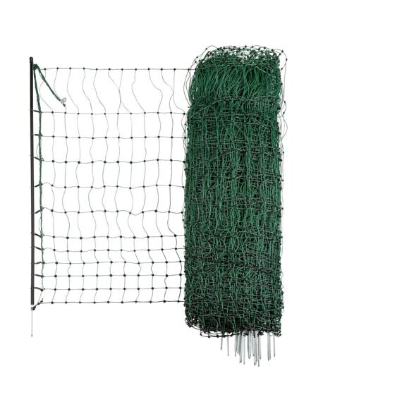 Síť pro drůbež PoultryNet, nevodivá, výška 106 cm, délka 50 m, jednoduchý hrot, zelená