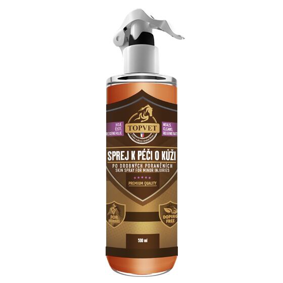 Topvet for Horses Sprej k péči o kůži po drobných poraněních, Objem: 500 ml (EXP. 09/2025)