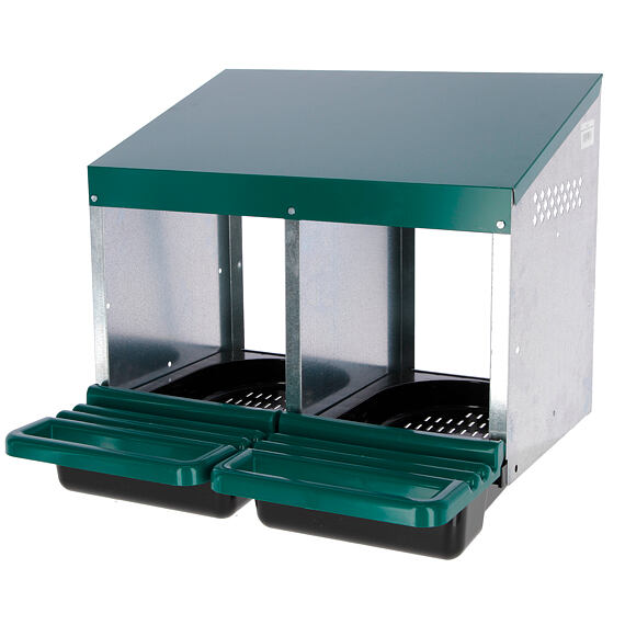 Kéthelyes horganyzott tojófészek tyúkoknak