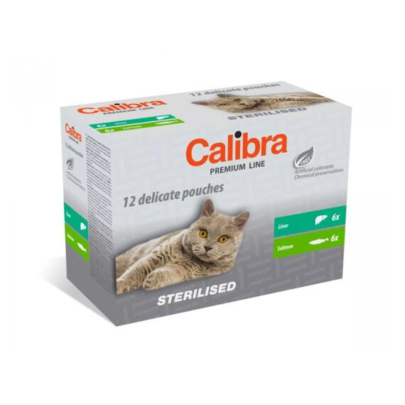 Calibra Premium Sterilised kapsičky pro kočky, multipack 12*100g