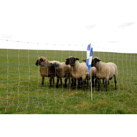 Síť pro ovce, kozy OviNet Maxi výška 122 cm, délka 50 m, jednoduchý hrot, bílá/modrá