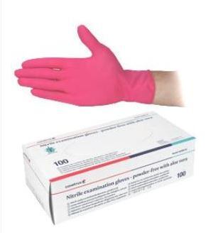 Nitrilové vyšetřovací rukavice CVET bez pudru S, 100ks/bal s aloe vera