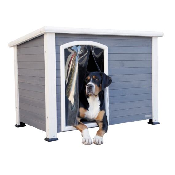 Bouda pro psy Kenny, 113 x 77 x 81 cm, šedo-bílá