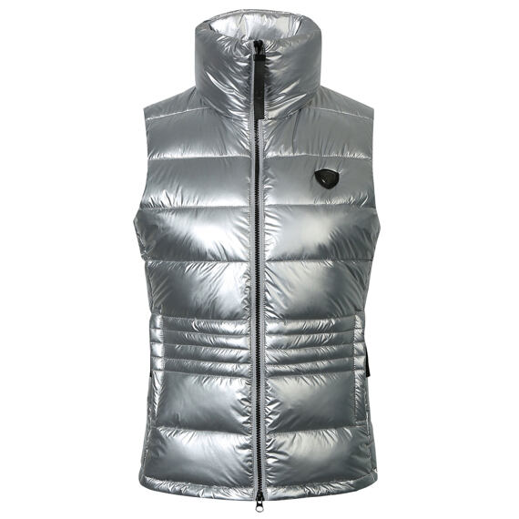 Dámská prošívaná vesta Covalliero A/W 2023, stříbrná