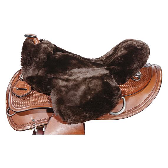 LproWest valódi bárányszőr western nyereghuzat, barna