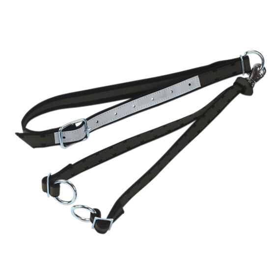 Obojek pro skot Top-Quality, 130x4cm s dvojitým popruhem s kroužky a karabinou