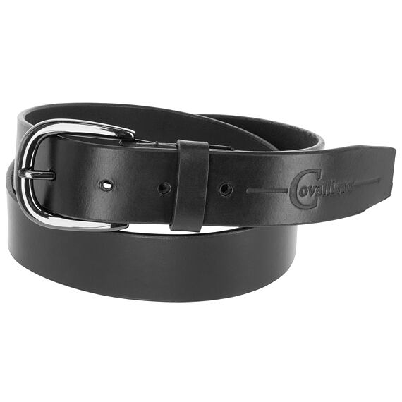 Kožený opasek Covalliero A/W 2024, černá