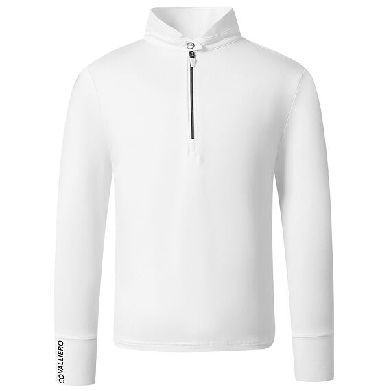 Závodní triko, dlouhý rukáv Covalliero Competition S/S 2025 dětské, bílá