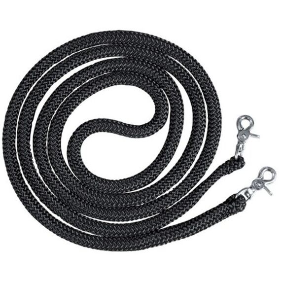 Westernové kulaté lanové otěže LproWest, černá, 3 m