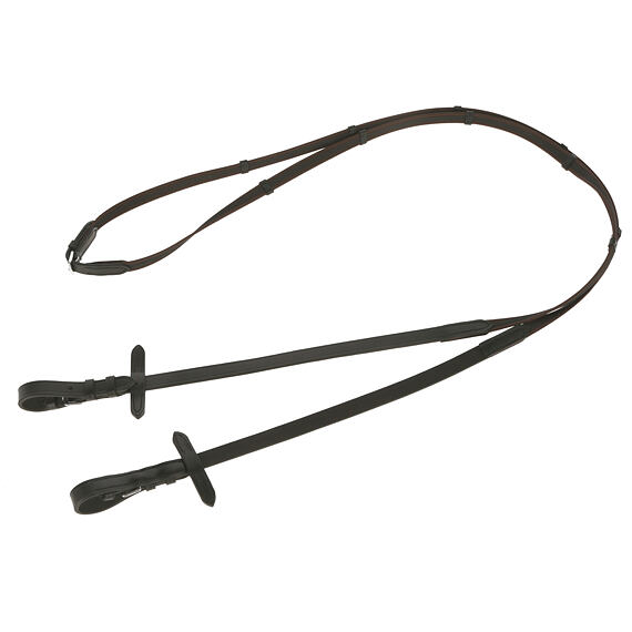 Pryžové otěže Antislip, černé/hnědé, 15 mm