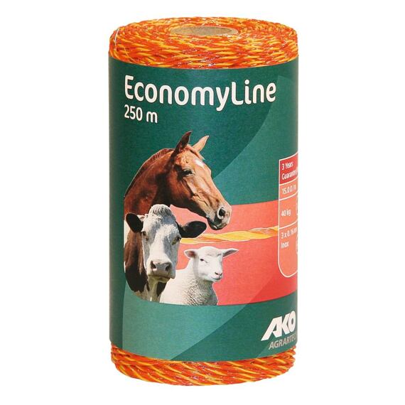 Lanko pro elektrický ohradník EconomyLine 250m žlutá/oranžová