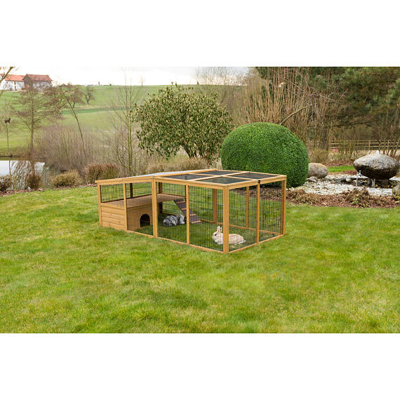 Králíkárna otevřený prostor s otevírací střechou 220 x 115 x 75 cm