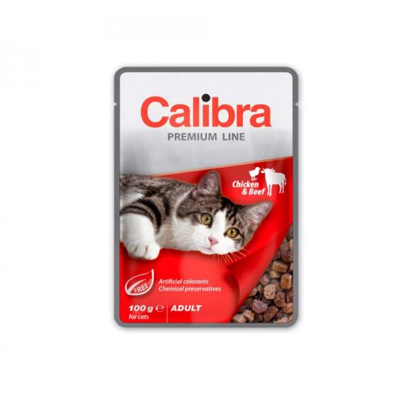 Calibra Adult Chicken&Beef kapsička pro kočky 100g