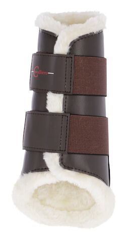 Drezurní kamaše Fleece přední hnědé FULL