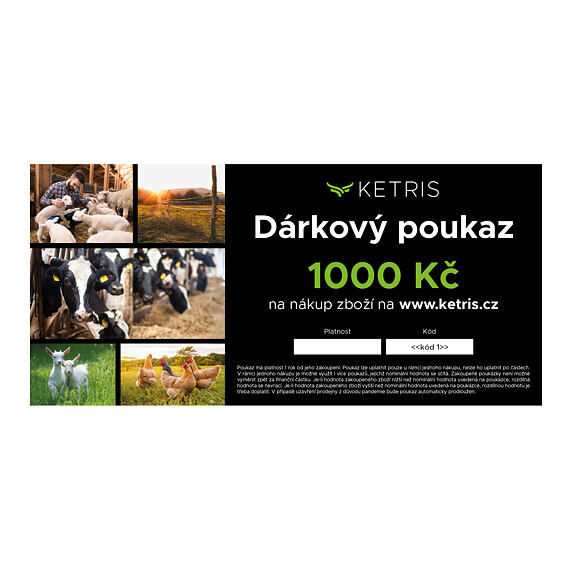 Dárkový poukaz v hodnotě 1.000 Kč s motivem farmáře