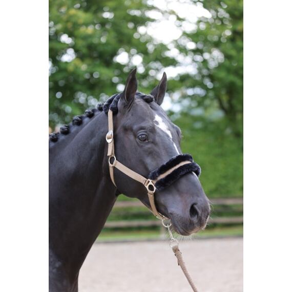 Ohlávka nylonová Covalliero ClassicSoft, cappuccino