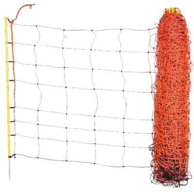 Síť pro ovce, výška 90 cm, délka 50 m, jednoduchý hrot, oranžová