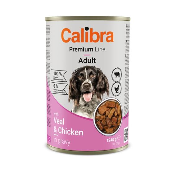 Calibra Dog Premium konzerva Veal & Chicken 1240g