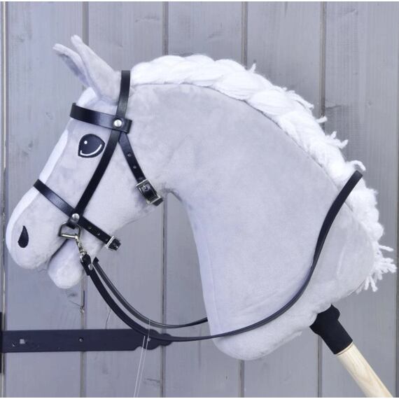 Uzdečka pro hobby horse LarDen z eko kůže, černá, vel. S