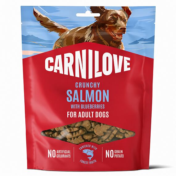Carnilove ropogós kutyasnack lazac+áfonya 200g