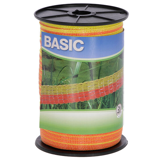 Ohradníková páska BASIC 10mm 250m žlutá/oranžová