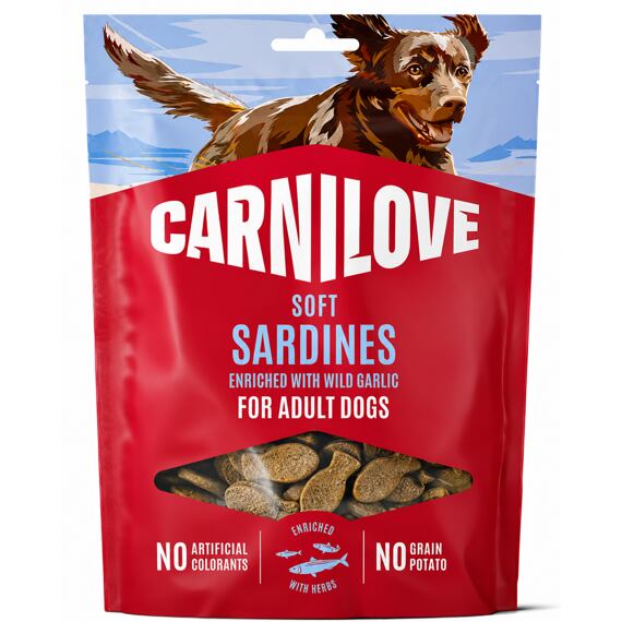 Carnilove kutyatáp szardínia és medvehagyma ízesítésű puha snack 200g