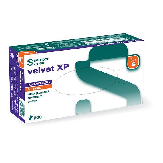 Eldobható nitril kesztyű SEMPERMED® velvet XP lila