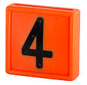 Plastové číslo na obojek, jednomístné, oranžové