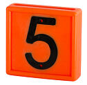 Plastové číslo na obojek, jednomístné, oranžové