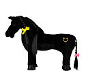 Plyšový koník EQUESTRO, černý
