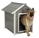 Bouda pro psy Hendry eko plast, 101 x 88 x 98 cm, šedo-bílá